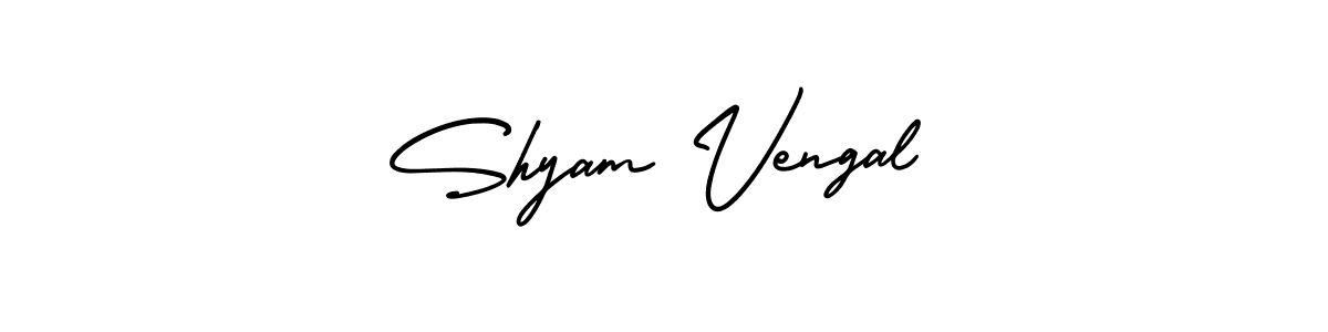 The best way (AmerikaSignatureDemo-Regular) to make a short signature is to pick only two or three words in your name. The name Shyam Vengal include a total of six letters. For converting this name. Shyam Vengal signature style 3 images and pictures png