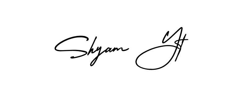 The best way (AmerikaSignatureDemo-Regular) to make a short signature is to pick only two or three words in your name. The name Shyam Yt include a total of six letters. For converting this name. Shyam Yt signature style 3 images and pictures png