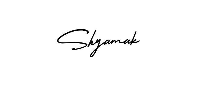 AmerikaSignatureDemo-Regular is a professional signature style that is perfect for those who want to add a touch of class to their signature. It is also a great choice for those who want to make their signature more unique. Get Shyamak name to fancy signature for free. Shyamak signature style 3 images and pictures png