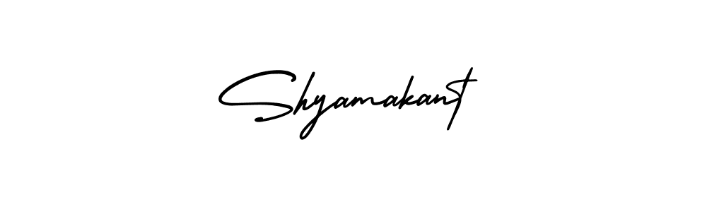 The best way (AmerikaSignatureDemo-Regular) to make a short signature is to pick only two or three words in your name. The name Shyamakant include a total of six letters. For converting this name. Shyamakant signature style 3 images and pictures png