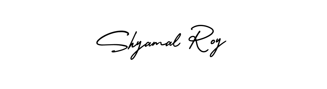 This is the best signature style for the Shyamal Roy name. Also you like these signature font (AmerikaSignatureDemo-Regular). Mix name signature. Shyamal Roy signature style 3 images and pictures png