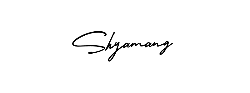 AmerikaSignatureDemo-Regular is a professional signature style that is perfect for those who want to add a touch of class to their signature. It is also a great choice for those who want to make their signature more unique. Get Shyamang name to fancy signature for free. Shyamang signature style 3 images and pictures png