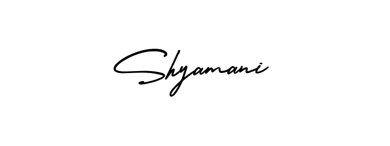 Use a signature maker to create a handwritten signature online. With this signature software, you can design (AmerikaSignatureDemo-Regular) your own signature for name Shyamani. Shyamani signature style 3 images and pictures png