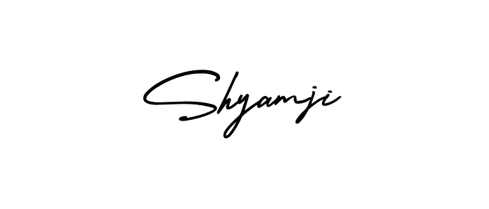 The best way (AmerikaSignatureDemo-Regular) to make a short signature is to pick only two or three words in your name. The name Shyamji include a total of six letters. For converting this name. Shyamji signature style 3 images and pictures png