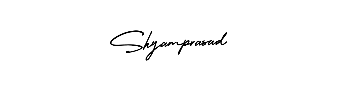 This is the best signature style for the Shyamprasad name. Also you like these signature font (AmerikaSignatureDemo-Regular). Mix name signature. Shyamprasad signature style 3 images and pictures png