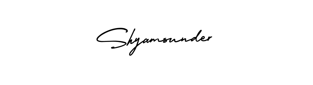 How to Draw Shyamsunder signature style? AmerikaSignatureDemo-Regular is a latest design signature styles for name Shyamsunder. Shyamsunder signature style 3 images and pictures png