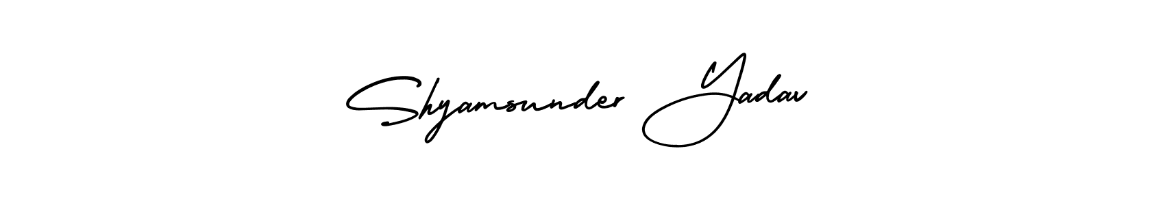 AmerikaSignatureDemo-Regular is a professional signature style that is perfect for those who want to add a touch of class to their signature. It is also a great choice for those who want to make their signature more unique. Get Shyamsunder Yadav name to fancy signature for free. Shyamsunder Yadav signature style 3 images and pictures png