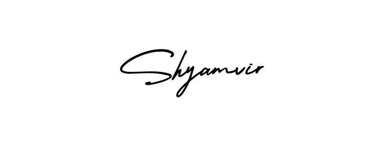 if you are searching for the best signature style for your name Shyamvir. so please give up your signature search. here we have designed multiple signature styles  using AmerikaSignatureDemo-Regular. Shyamvir signature style 3 images and pictures png