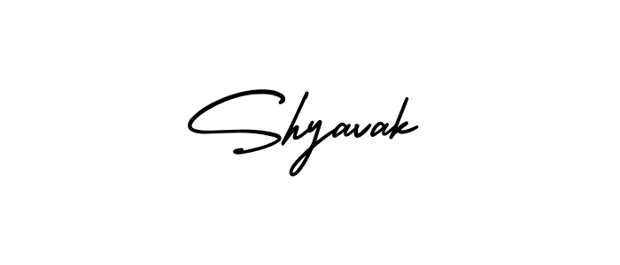 You should practise on your own different ways (AmerikaSignatureDemo-Regular) to write your name (Shyavak) in signature. don't let someone else do it for you. Shyavak signature style 3 images and pictures png