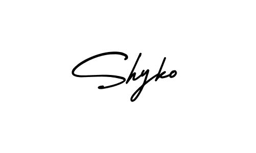 Make a beautiful signature design for name Shyko. With this signature (AmerikaSignatureDemo-Regular) style, you can create a handwritten signature for free. Shyko signature style 3 images and pictures png