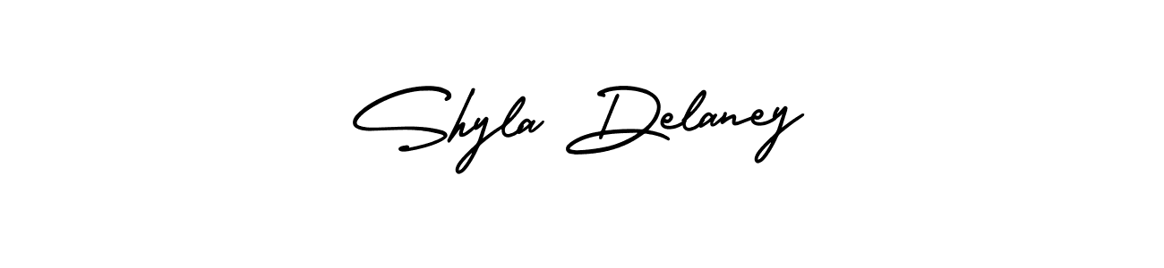 Create a beautiful signature design for name Shyla Delaney. With this signature (AmerikaSignatureDemo-Regular) fonts, you can make a handwritten signature for free. Shyla Delaney signature style 3 images and pictures png