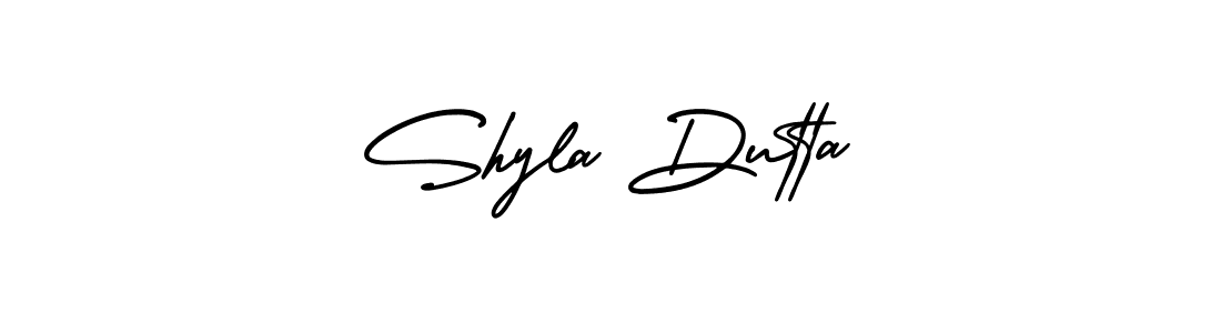 It looks lik you need a new signature style for name Shyla Dutta. Design unique handwritten (AmerikaSignatureDemo-Regular) signature with our free signature maker in just a few clicks. Shyla Dutta signature style 3 images and pictures png