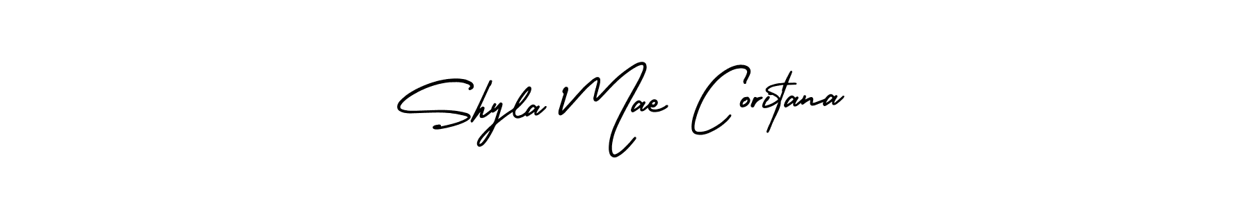 Create a beautiful signature design for name Shyla Mae Coritana. With this signature (AmerikaSignatureDemo-Regular) fonts, you can make a handwritten signature for free. Shyla Mae Coritana signature style 3 images and pictures png