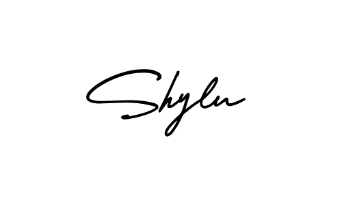 How to make Shylu name signature. Use AmerikaSignatureDemo-Regular style for creating short signs online. This is the latest handwritten sign. Shylu signature style 3 images and pictures png
