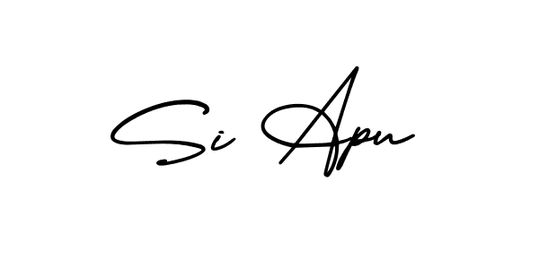 How to make Si Apu name signature. Use AmerikaSignatureDemo-Regular style for creating short signs online. This is the latest handwritten sign. Si Apu signature style 3 images and pictures png