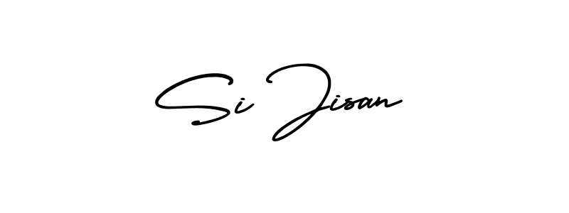 How to make Si Jisan name signature. Use AmerikaSignatureDemo-Regular style for creating short signs online. This is the latest handwritten sign. Si Jisan signature style 3 images and pictures png