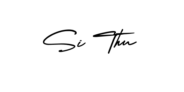 Use a signature maker to create a handwritten signature online. With this signature software, you can design (AmerikaSignatureDemo-Regular) your own signature for name Si Thu. Si Thu signature style 3 images and pictures png