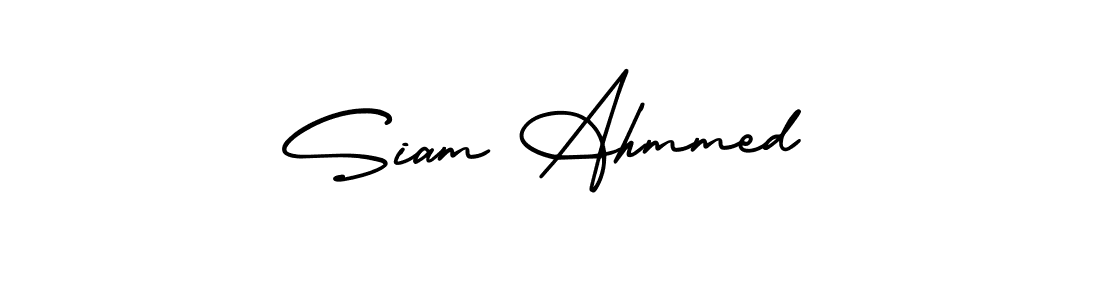 Siam Ahmmed stylish signature style. Best Handwritten Sign (AmerikaSignatureDemo-Regular) for my name. Handwritten Signature Collection Ideas for my name Siam Ahmmed. Siam Ahmmed signature style 3 images and pictures png