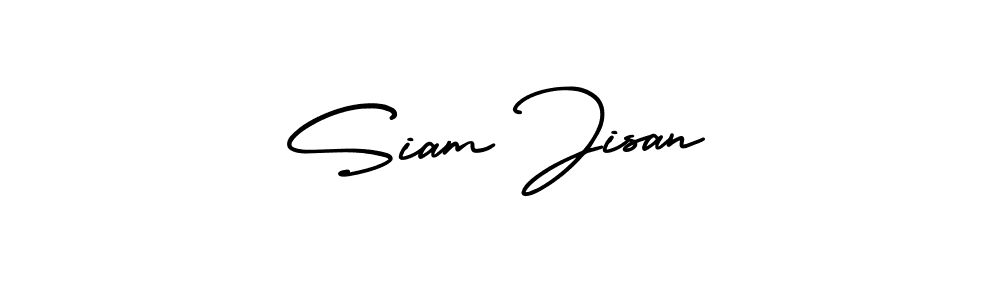 The best way (AmerikaSignatureDemo-Regular) to make a short signature is to pick only two or three words in your name. The name Siam Jisan include a total of six letters. For converting this name. Siam Jisan signature style 3 images and pictures png