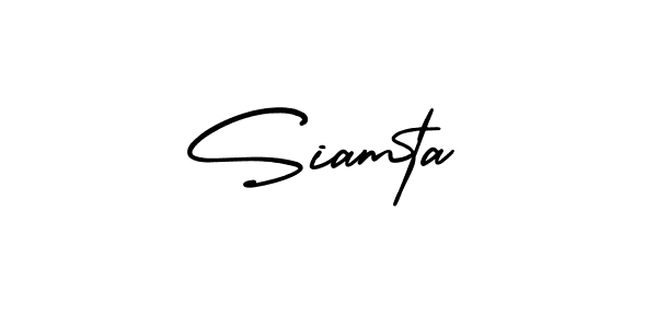 How to make Siamta signature? AmerikaSignatureDemo-Regular is a professional autograph style. Create handwritten signature for Siamta name. Siamta signature style 3 images and pictures png
