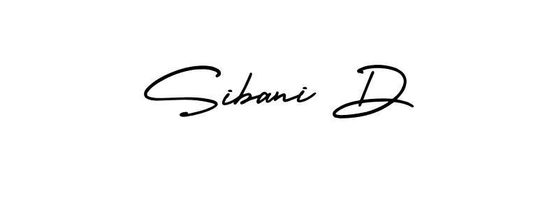 You should practise on your own different ways (AmerikaSignatureDemo-Regular) to write your name (Sibani D) in signature. don't let someone else do it for you. Sibani D signature style 3 images and pictures png