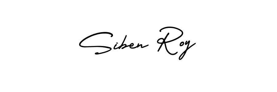 You should practise on your own different ways (AmerikaSignatureDemo-Regular) to write your name (Siben Roy) in signature. don't let someone else do it for you. Siben Roy signature style 3 images and pictures png