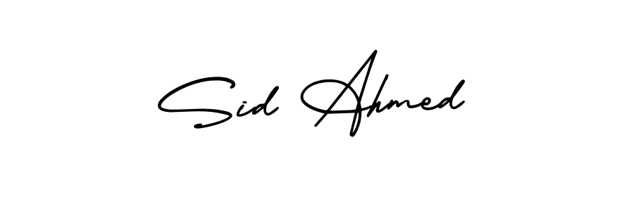 Similarly AmerikaSignatureDemo-Regular is the best handwritten signature design. Signature creator online .You can use it as an online autograph creator for name Sid Ahmed. Sid Ahmed signature style 3 images and pictures png