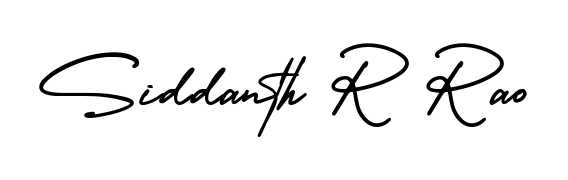 The AmerikaSignatureDemo-Regular signature style provides a bold statement for name Siddanth R Rao. Designed for business owners, executives, and leaders. Siddanth R Rao signature style 3 images and pictures png