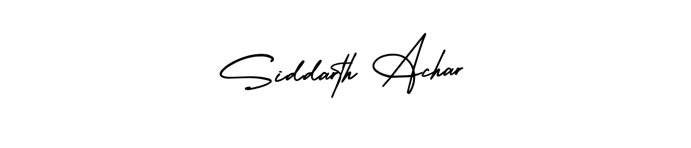 You should practise on your own different ways (AmerikaSignatureDemo-Regular) to write your name (Siddarth Achar) in signature. don't let someone else do it for you. Siddarth Achar signature style 3 images and pictures png