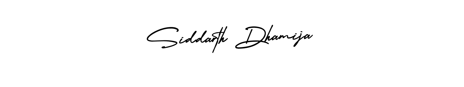 How to make Siddarth Dhamija name signature. Use AmerikaSignatureDemo-Regular style for creating short signs online. This is the latest handwritten sign. Siddarth Dhamija signature style 3 images and pictures png