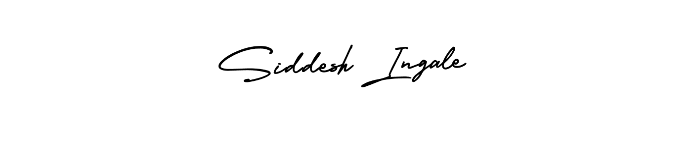 You should practise on your own different ways (AmerikaSignatureDemo-Regular) to write your name (Siddesh Ingale) in signature. don't let someone else do it for you. Siddesh Ingale signature style 3 images and pictures png