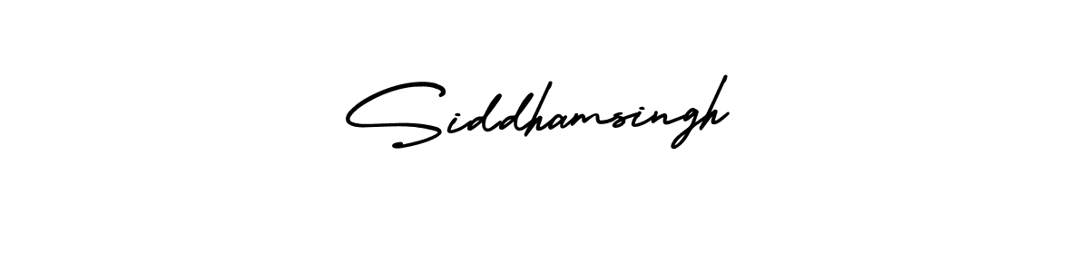 You should practise on your own different ways (AmerikaSignatureDemo-Regular) to write your name (Siddhamsingh) in signature. don't let someone else do it for you. Siddhamsingh signature style 3 images and pictures png