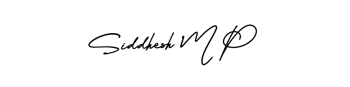 Make a beautiful signature design for name Siddhesh M P. With this signature (AmerikaSignatureDemo-Regular) style, you can create a handwritten signature for free. Siddhesh M P signature style 3 images and pictures png