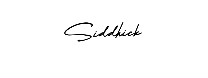 How to make Siddhick name signature. Use AmerikaSignatureDemo-Regular style for creating short signs online. This is the latest handwritten sign. Siddhick signature style 3 images and pictures png