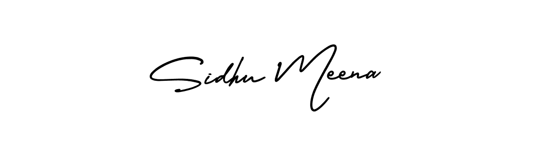 The best way (AmerikaSignatureDemo-Regular) to make a short signature is to pick only two or three words in your name. The name Sidhu Meena include a total of six letters. For converting this name. Sidhu Meena signature style 3 images and pictures png