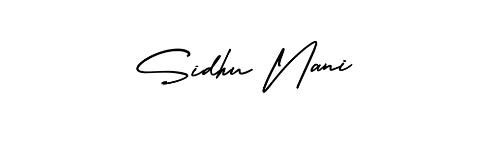 Make a short Sidhu Nani signature style. Manage your documents anywhere anytime using AmerikaSignatureDemo-Regular. Create and add eSignatures, submit forms, share and send files easily. Sidhu Nani signature style 3 images and pictures png