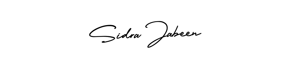 You should practise on your own different ways (AmerikaSignatureDemo-Regular) to write your name (Sidra Jabeen) in signature. don't let someone else do it for you. Sidra Jabeen signature style 3 images and pictures png