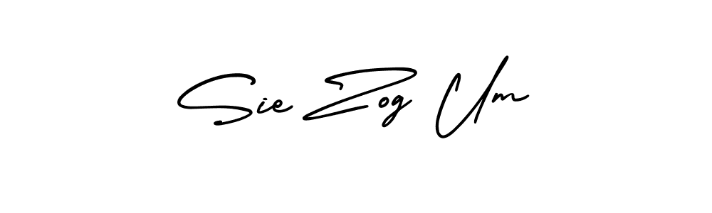 You should practise on your own different ways (AmerikaSignatureDemo-Regular) to write your name (Sie Zog Um) in signature. don't let someone else do it for you. Sie Zog Um signature style 3 images and pictures png