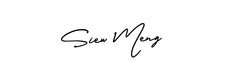Use a signature maker to create a handwritten signature online. With this signature software, you can design (AmerikaSignatureDemo-Regular) your own signature for name Siew Meng. Siew Meng signature style 3 images and pictures png