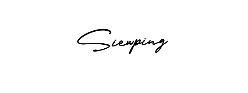 Use a signature maker to create a handwritten signature online. With this signature software, you can design (AmerikaSignatureDemo-Regular) your own signature for name Siewping. Siewping signature style 3 images and pictures png