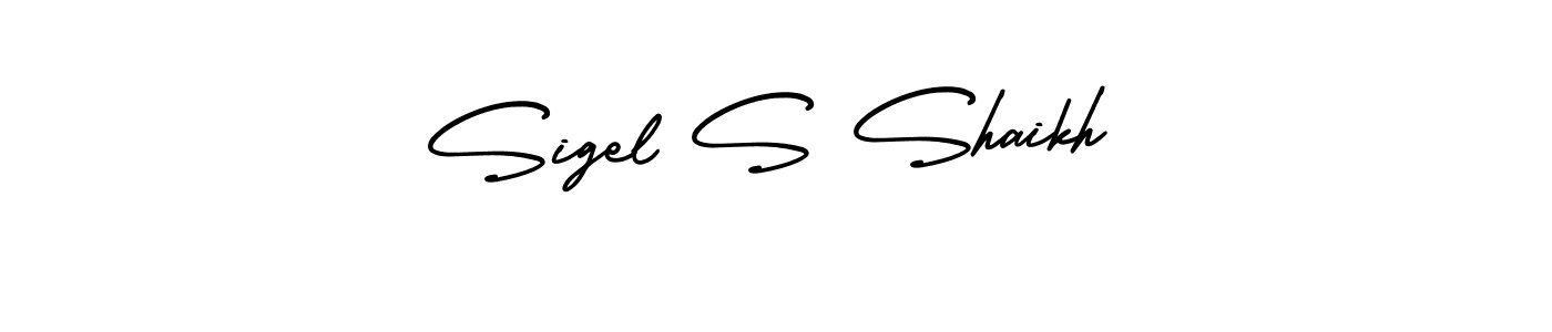 Also You can easily find your signature by using the search form. We will create Sigel S Shaikh name handwritten signature images for you free of cost using AmerikaSignatureDemo-Regular sign style. Sigel S Shaikh signature style 3 images and pictures png