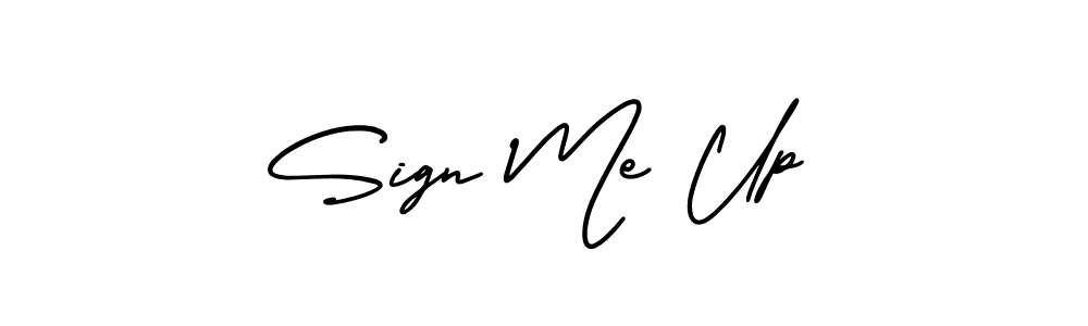 You should practise on your own different ways (AmerikaSignatureDemo-Regular) to write your name (Sign Me Up) in signature. don't let someone else do it for you. Sign Me Up signature style 3 images and pictures png