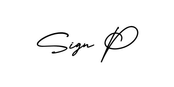 Sign P stylish signature style. Best Handwritten Sign (AmerikaSignatureDemo-Regular) for my name. Handwritten Signature Collection Ideas for my name Sign P. Sign P signature style 3 images and pictures png