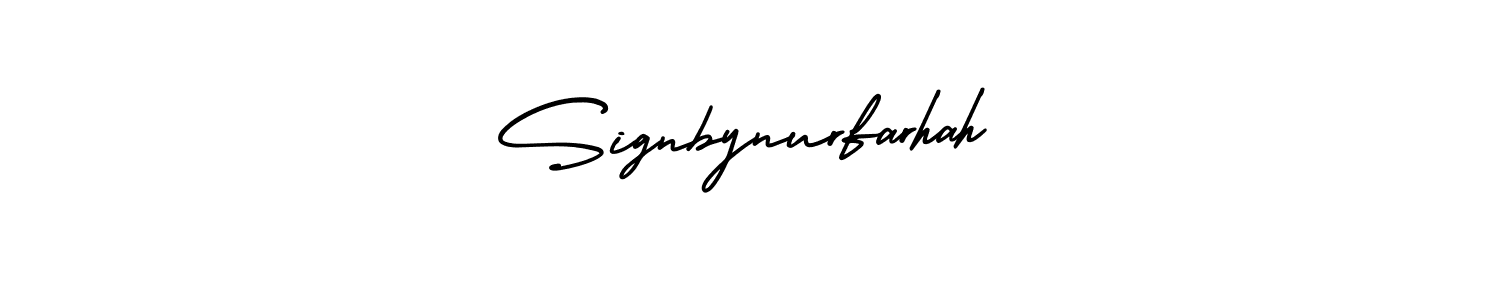 The best way (AmerikaSignatureDemo-Regular) to make a short signature is to pick only two or three words in your name. The name Signbynurfarhah include a total of six letters. For converting this name. Signbynurfarhah signature style 3 images and pictures png