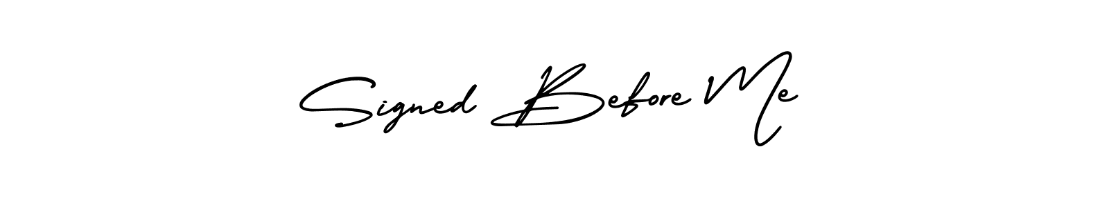 How to make Signed Before Me name signature. Use AmerikaSignatureDemo-Regular style for creating short signs online. This is the latest handwritten sign. Signed Before Me signature style 3 images and pictures png