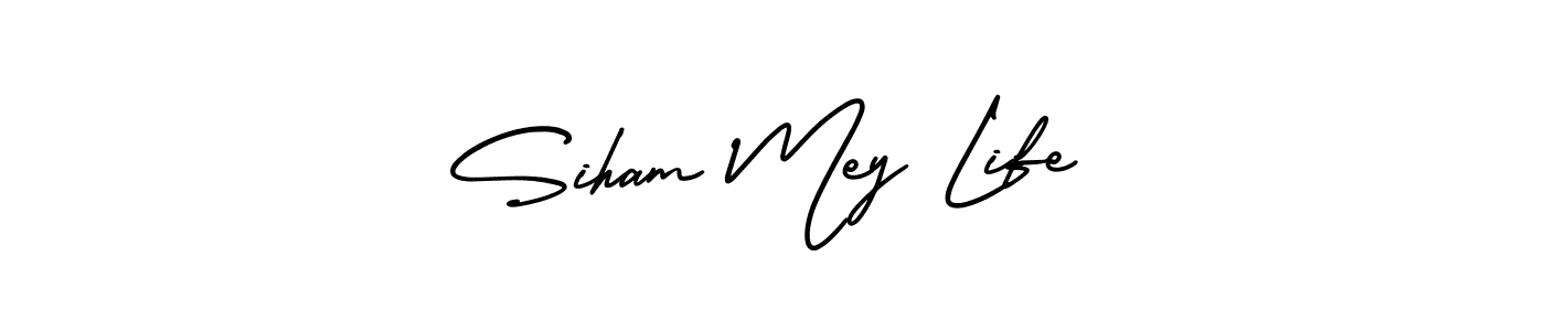 Design your own signature with our free online signature maker. With this signature software, you can create a handwritten (AmerikaSignatureDemo-Regular) signature for name Siham Mey Life. Siham Mey Life signature style 3 images and pictures png