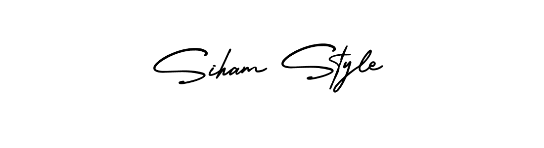 How to make Siham Style name signature. Use AmerikaSignatureDemo-Regular style for creating short signs online. This is the latest handwritten sign. Siham Style signature style 3 images and pictures png