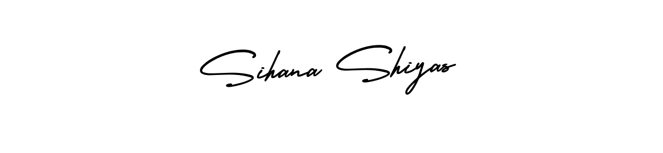 The best way (AmerikaSignatureDemo-Regular) to make a short signature is to pick only two or three words in your name. The name Sihana Shiyas include a total of six letters. For converting this name. Sihana Shiyas signature style 3 images and pictures png