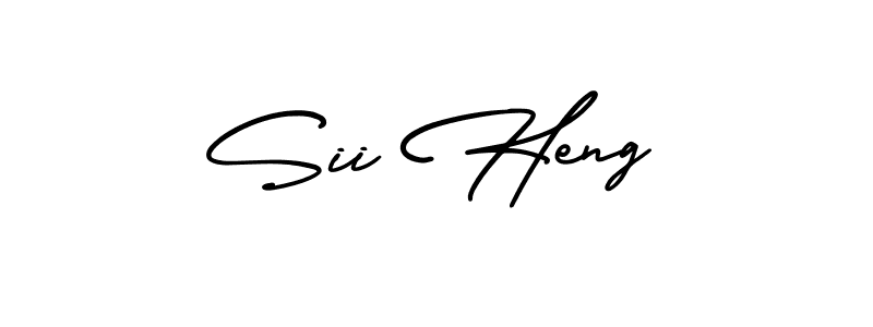 Similarly AmerikaSignatureDemo-Regular is the best handwritten signature design. Signature creator online .You can use it as an online autograph creator for name Sii Heng. Sii Heng signature style 3 images and pictures png