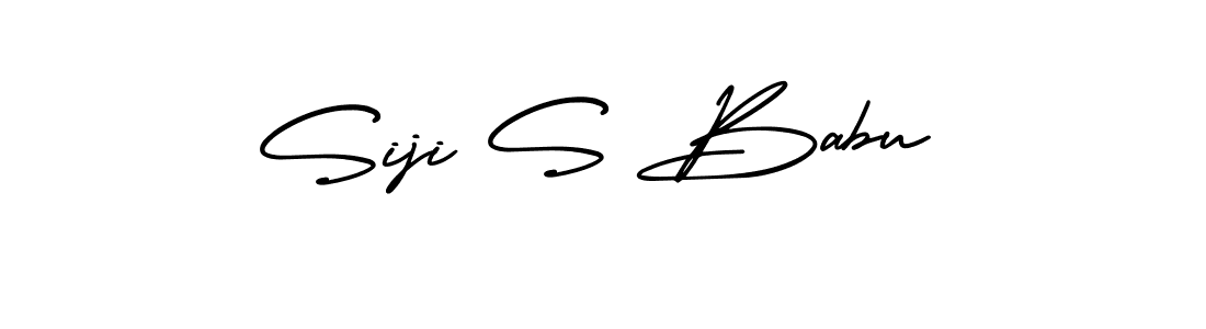 This is the best signature style for the Siji S Babu name. Also you like these signature font (AmerikaSignatureDemo-Regular). Mix name signature. Siji S Babu signature style 3 images and pictures png